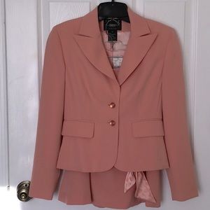 Jacket and Skirt Peach color satin orange